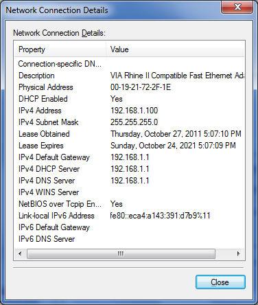 IPV4 Connectivity indicates the Internet is connected. Click on Details tab.
