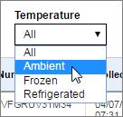 Select Tests 1. By default the list includes all temperatures of specimens. However, if desired, you may restrict the list to include just one temperature.