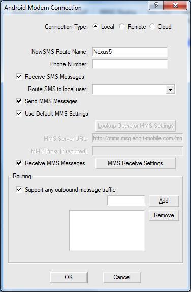 When the NowSMS server confirms that it has connected with the device, it will display the device connection properties. Press OK to save the configuration.