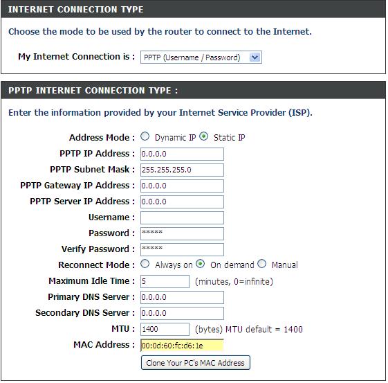 Section 3 - Coniguration A Select Static if your ISP assigned you the IP address, subnet mask, gateway, and DNS server addresses. In most cases, select Dynamic.
