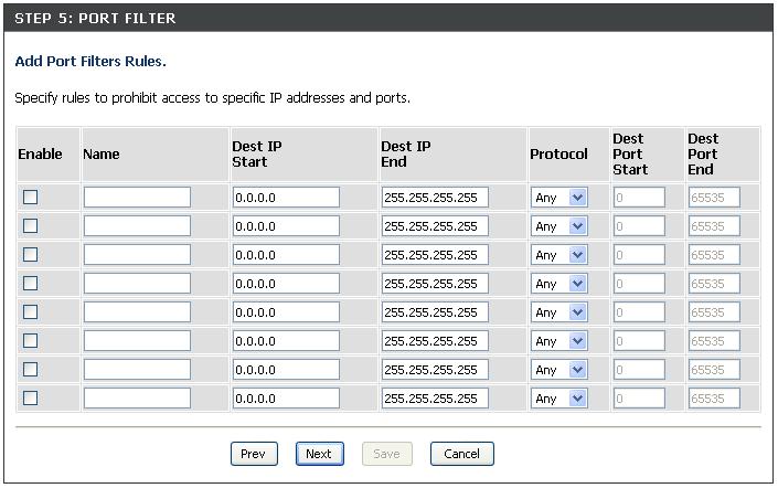 Section 3 - Coniguration Access Control Wizard (continued) Select the iltering method and then click Next to continue.