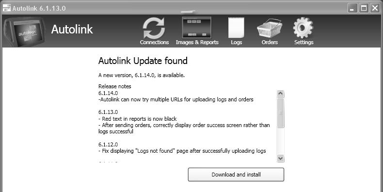 5.8.5 Checking and downloading the latest Autolink version Follow these to check if your PC has the latest version of the Autolink software installed and to download the latest version: 1.