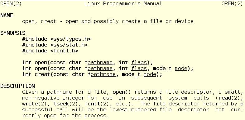 Linux open() Example Types of 2.