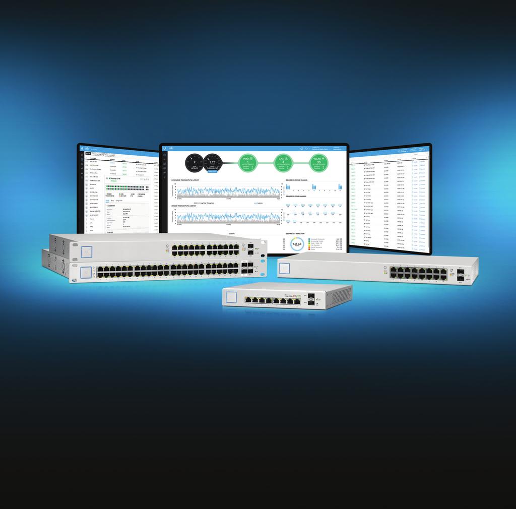 Managed PoE+ Gigabit Switches with SFP Models: US-8-150W, US-16-150W, US-24-250W, US-24-500W, US-48-500W, US-48-750W