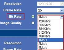 Frame Rate: Set the frame rate according to the bandwidth. Frame rate could be Auto or from 1 fps to 30 fps (Real time).