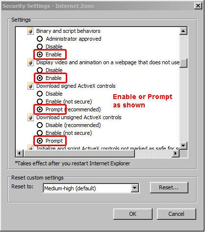 Security settings. NOTE: Make sure that your firewall or anti-virus software doesn t block the software or ActiveX.