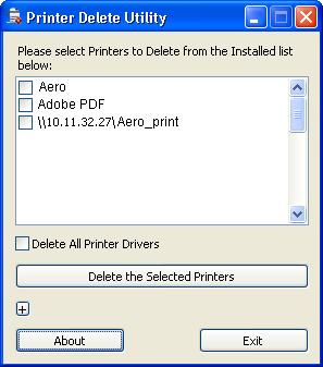 WINDOWS 43 Uninstalling printer drivers The Printer Delete Utility is installed and used locally. You do not need to connect to the E100 before you use the software.