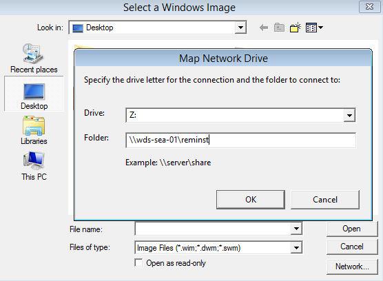 4. On the Map Network Drive page, provide the network
