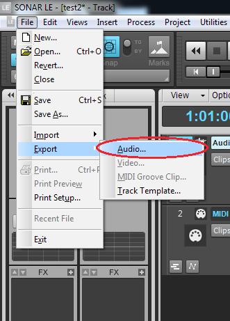 Move the cursor to the starting point and click Set Thru = Now of the Transport Bar. 5.