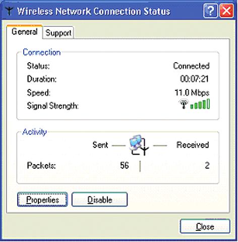 The Wireless-G Configuration Tool Tray Icon a) Right-click the Network Connections icon at