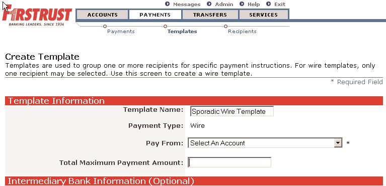 Total Maximum Payment Amount - Filling in this field will restrict the total maximum amount that can be paid to the recipient as specified on this template.