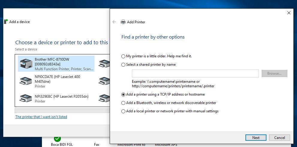 7. Open up the Devices and Printer Menu. Click on Add a Printer to run the install wizard. Click on The Printer I want isn t listed. When the find a printer by other option menu comes up.
