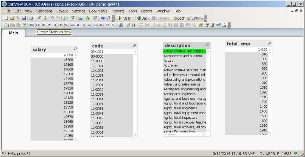 Select Items inside QlikView to see the Associative nature of QlikView. Once the data is imported you are ready to go.