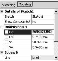 Sketching > Dimensions > Horizontal Left click the left vertical edge then click the dotted Y axis and drag the H3 dimension to a convenient location.