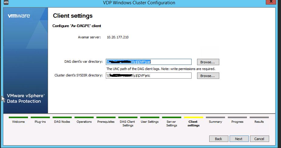 Note: The SMB share was created for the DAG vsphere Data Protection Client. Figure 17.