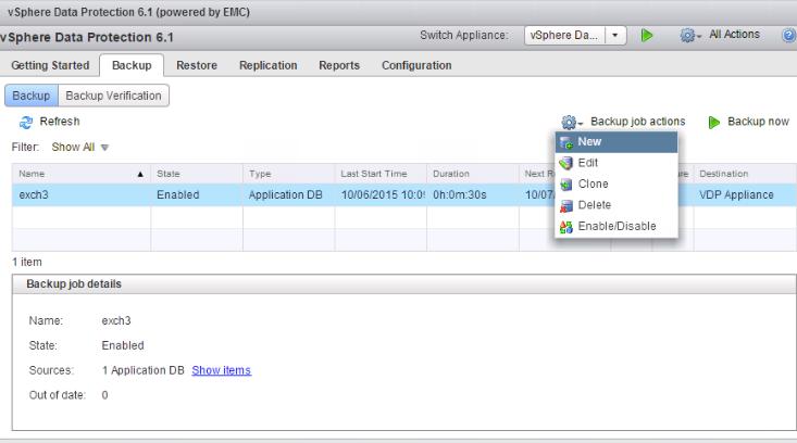 Backup and Restore using vsphere Data Protection 1.