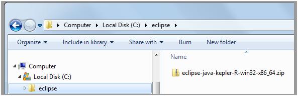 You can save it to your Desktop or any other file folder such as C:\eclipse.