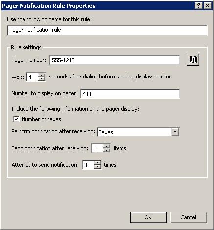 20 FaxTalk FaxCenter Pro 9.0 notification rule send information to display the number of new items in the FaxTalk FaxCenter Pro Inbox on the pager.