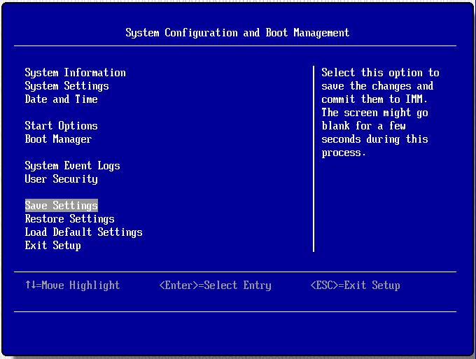 Press <Esc> 3 times until you see the System Configuration and Boot