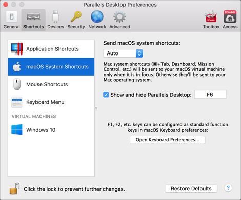 Advanced Topics Hide and Show Parallels Desktop When Parallels Desktop is running, you can hide and show it and all its windows by holding down the Function (Fn) key and pressing the F6 key.