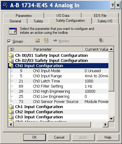 Configure the Module for a SmartGuard Controller Chapter 6 4. To display the parameters for editing, double-click each Channel Safety Configuration group.