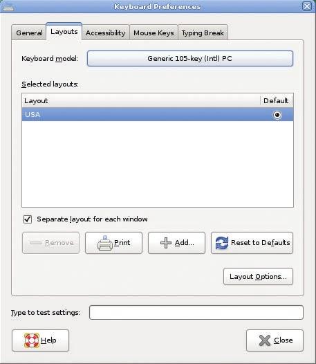 Figure 5: Keyboard and accessibility settings in one dialog. In Gnome 2.20, the Orca screen reader was introduced as a standard component.