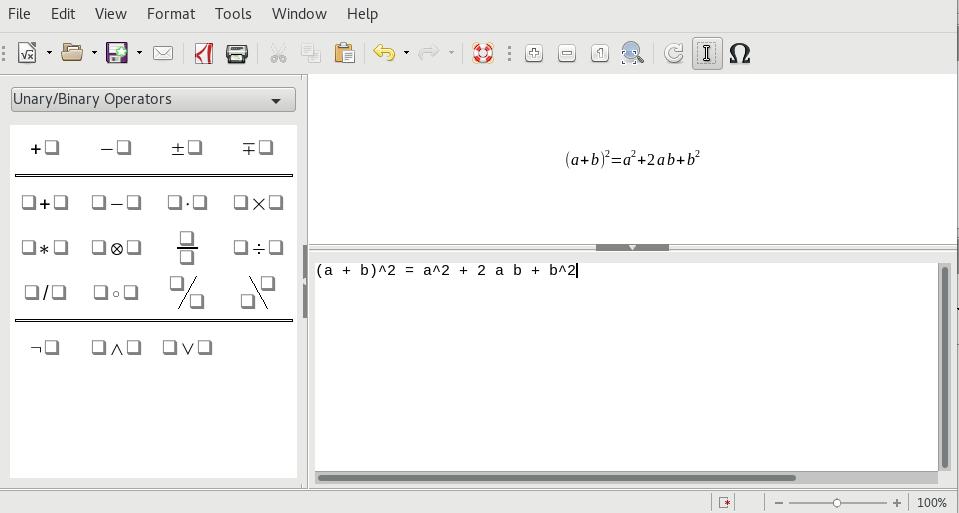 The result is shown in Figure 13.1, Mathematical Formula in LibreOffice Math : FIGURE 13.1: MATHEMATICAL FORMULA IN LIBREOFFICE MATH It is possible to include your formula in Writer, for example.
