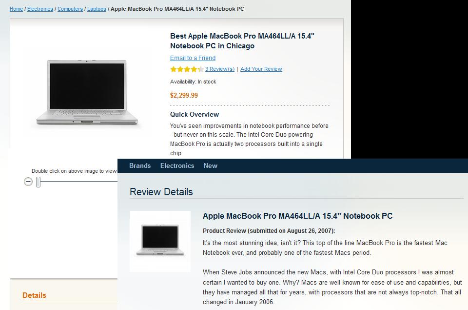 3. Product Reviews: Examples Send customer directly to full