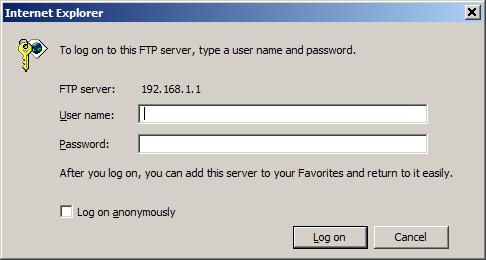 3 FTP Using Internet Explorer web browser Make an FTP connection by typing the IP address of