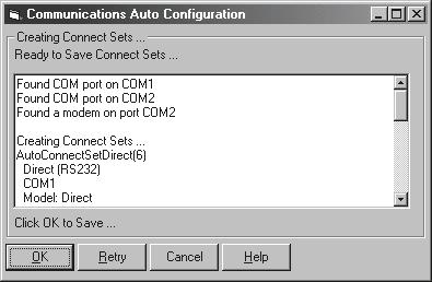 Setting Your Modem Configuration and Connect Set When using SPSWin for the first time, allow the application to configure your modem and create one or more connect sets to be referenced later in a