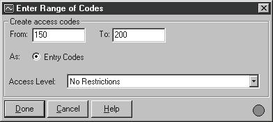 ENTERING AND EDITING UNIT DATA BULK-LOADING CODES The Enter Range of Codes feature allows you to bulk-load a large number of entry codes/cards into the system at one time.