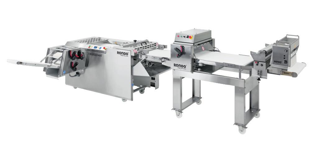 for unfilled croissants for laminated and non-laminated doughs up to 900 pcs per row per hour (maximum 5,400 pcs) between 2 and 6 production rows Croissomat SCM Crossomat SCM Crossomat SCMG Curl &