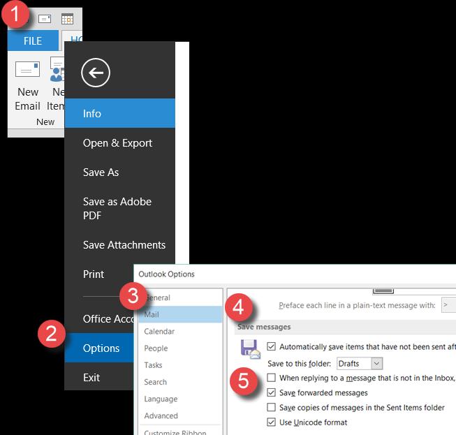 Turn off the Save Copies in Sent Items feature By default, Outlook creates a copy of every email you send, including any attachments, and stores it in the Sent Items folder.