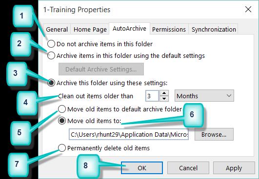 Explanation of (Folder Name) Properties Dialog Box: NOTE: Changes to the properties of a folder are also applied to its sub-folders.