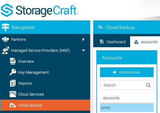365, Google G Suite, and Microsoft Azure for example) and steps or processes required in the StorageCraft Partner Portal. This page describes how to create a StorageCraft Cloud Backup account.