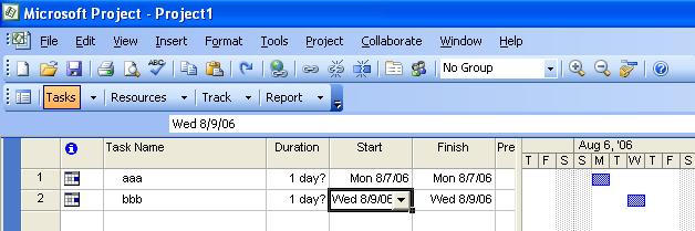 6.4 MEMAUTKAN TUGASAN Untuk membolehkan Microsoft Project memulakan setiap tugasan pada masa yang tepat,