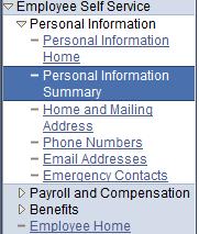 Updating Address Information 1. Click Home and Mailing Address to change/add an address: 2. There are only two address types: Home and Mail.