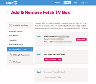 Connecting a new and existing box If you already have a connected Fetch TV box and would like to add a new box to your account, follow the steps below: 1 On your computer or