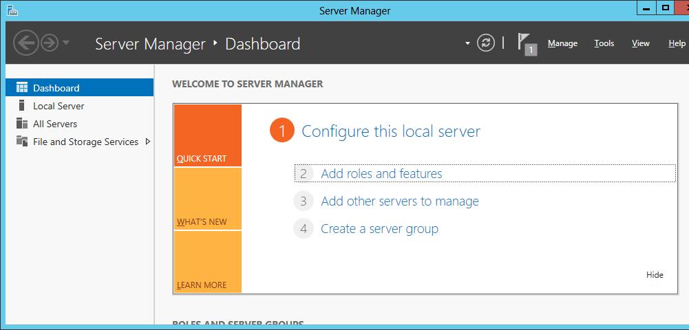 Using the Server Manager to Configure the