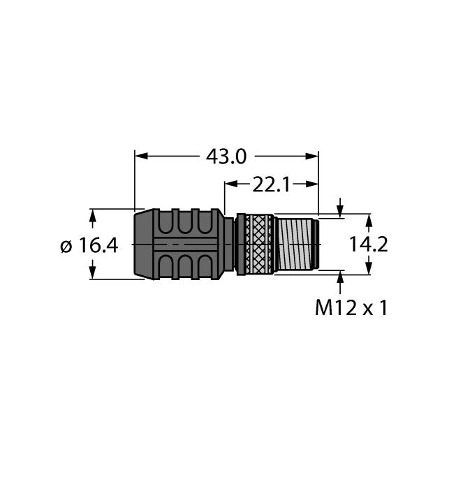 5-PDP-TR 6601590 PROFIBUS-DP terminating resistor, 1 x M12 male, 5- pin, B-coded, passive RKM52-6M