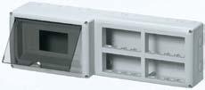 27 COMBI RANGE SURFACE-MOUNTING ENCLOSURES AND MODULAR COMPONENTS SELECTION GUIDE SURFACE-MOUNTING ENCLOSURES EURODOMO GW 27 001 1 gang GW 27 002 2 gang GW 27 003 3 gang GW 27 004 4 gang GW 27 005 6