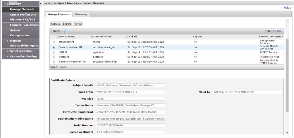 Step 4 - With Session Manager selected, click on More Actions Manage Identity Certificates (not shown).
