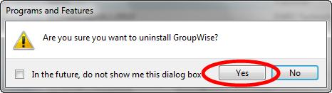 4. When the list of programs has loaded, click once on GroupWise to