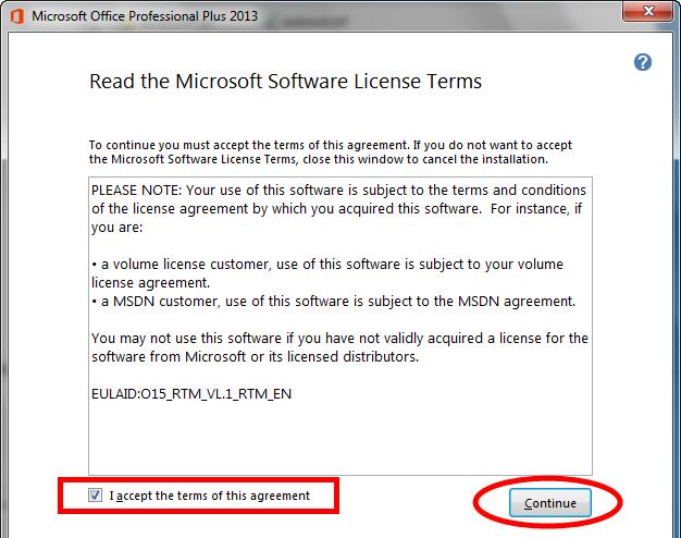 8. Select the box next to I accept the terms of this agreement and click Continue. 9. Click Install Now.