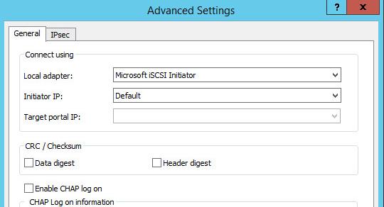 The iscsi Initiator Properties window appears. 45. Navigate to the Discovery tab. 46. Click the Discover Portal button. Discover Target Portal dialog appears.