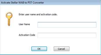To activate the demo application, follow these steps: Select Activate Stellar WAB to PST Converter in Activation menu. Activation dialog box is displayed.