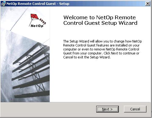 About Remote Control NetOp Remote Control NetOp includes the following items: The NetOp product for Servers and Clients.