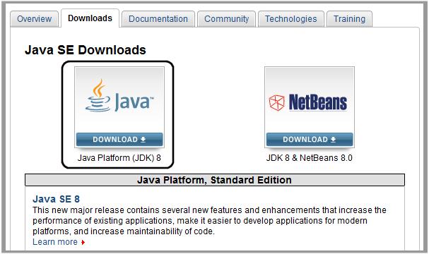 Downloading the JDK To download the Java Development Kit (JDK), launch your web browser (e.g. Internet Explorer) and go to this address: http://www.oracle.