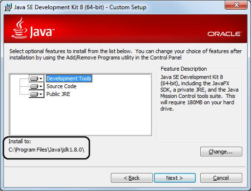 This next screen lists all of the possible JDK options that can be installed.