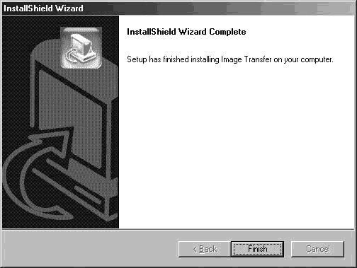 g Click [Finish]. The InstallShield Wizard screen closes. If you wish to continue with the installation of ImageMixer, click [ImageMixer] on the title screen and then follow the procedure.